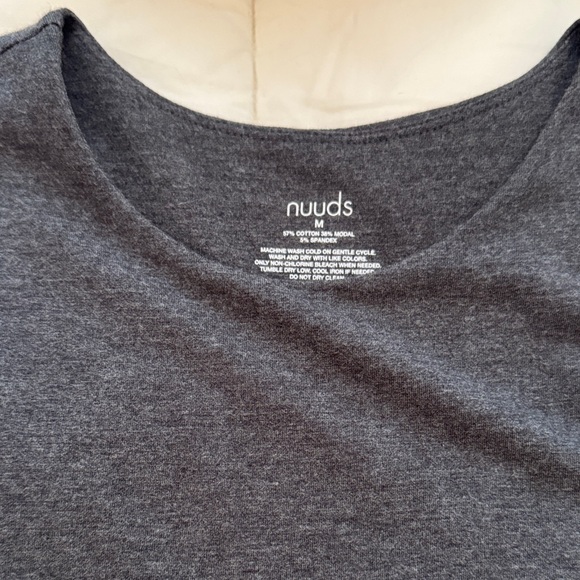 nuuds Tops - Nuuds Heather Charcoal Gray Bodysuit